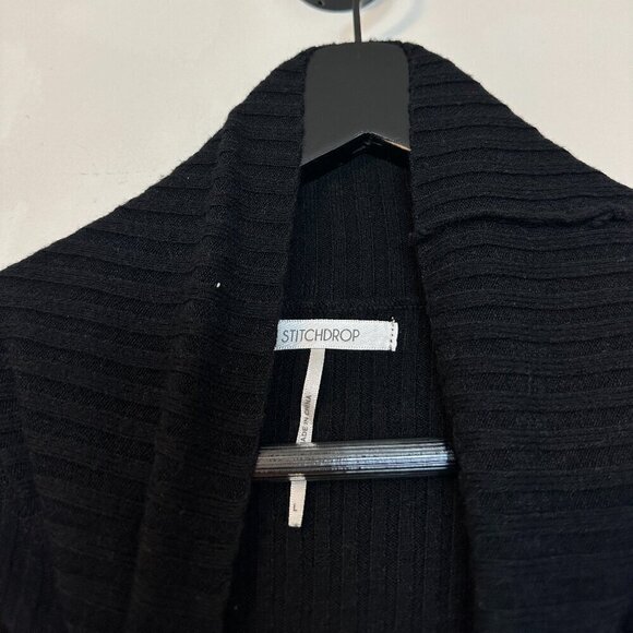 STITCHDROP 2-fer Mock Neck Sweater Dress in Black Size Large - Picture 4 of 7